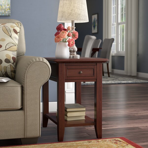 Ellicott End Table With Storage  By Three Posts